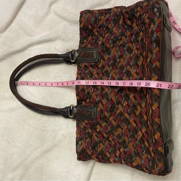 Sondra Roberts woven leather top handle handbag purse - Picture 6 of 10